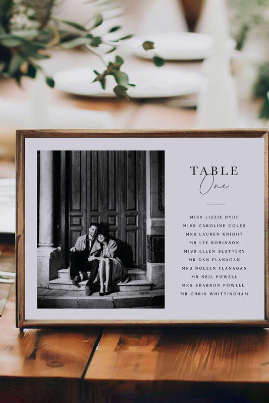Amelie | Vintage Photo Seating Plan Card - Ivy and Gold Wedding Stationery