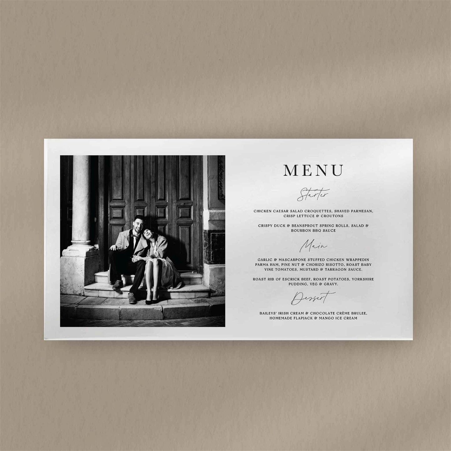 Amélie Menu - Ivy and Gold Wedding Stationery