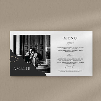 Amélie Menu - Ivy and Gold Wedding Stationery