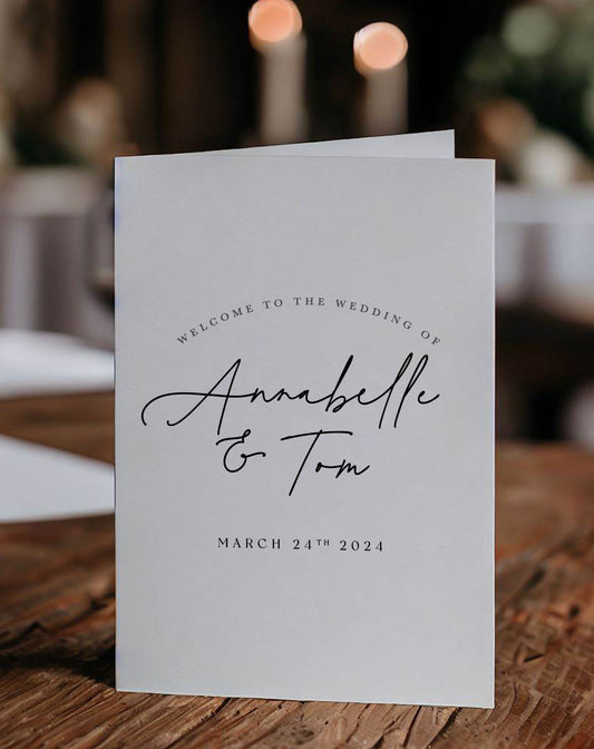 Annabelle | Modern Order Of Service - Ivy and Gold Wedding Stationery