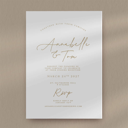 Annabelle Evening Invitation - Ivy and Gold Wedding Stationery