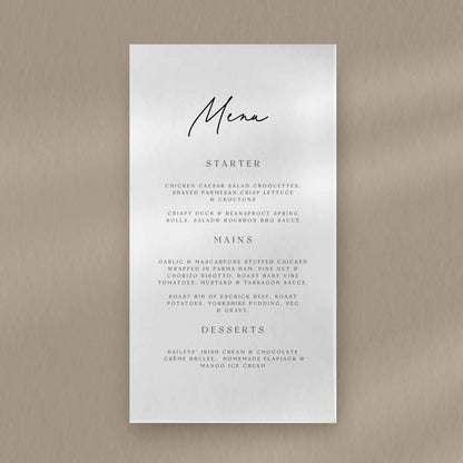 Annabelle Menu - Ivy and Gold Wedding Stationery