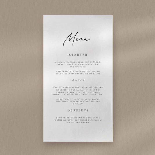 Annabelle Menu - Ivy and Gold Wedding Stationery