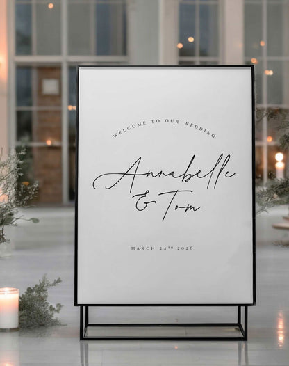 Annabelle | Modern Welcome Sign - Ivy and Gold Wedding Stationery