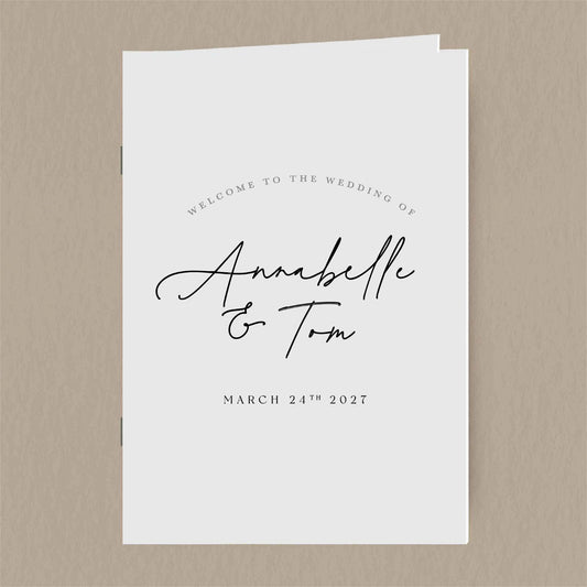 Annabelle Order Of Service - Ivy and Gold Wedding Stationery