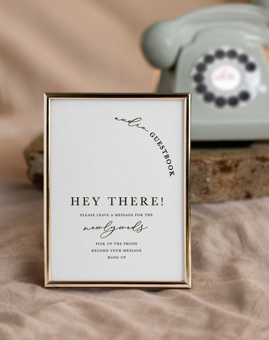Audio Guest Book Sign - Ivy and Gold Wedding Stationery