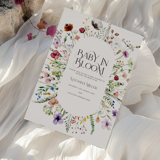 Baby In Bloom Baby Shower Invitation