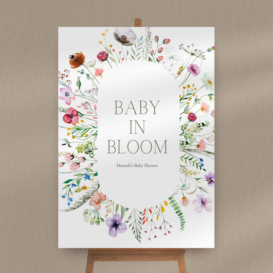 Baby In Bloom Baby Shower Sign