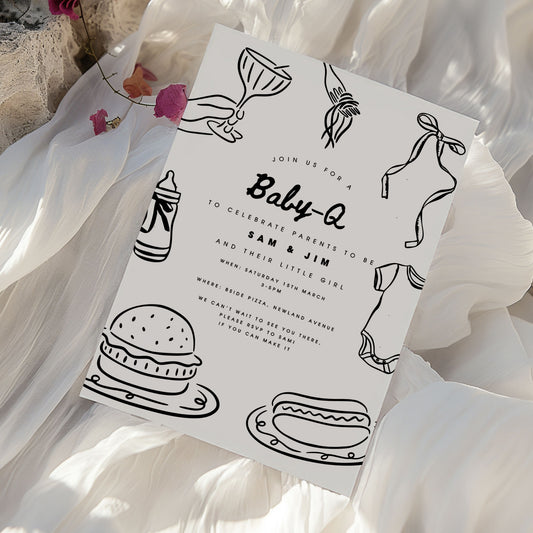 Baby-Q Baby Shower Invitation & Digital Template Bundle