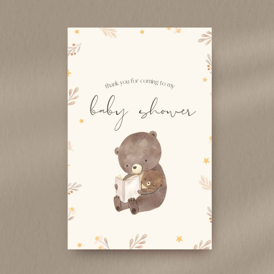 Bear Baby Shower Favour Tags