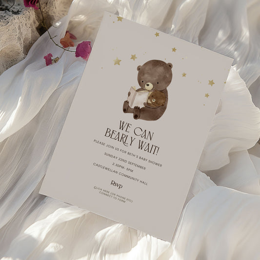 Bearly Wait Baby Shower Invitation & Digital Template Bundle