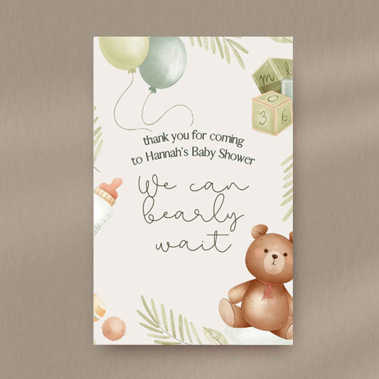 Bearly Wait Favour Tags