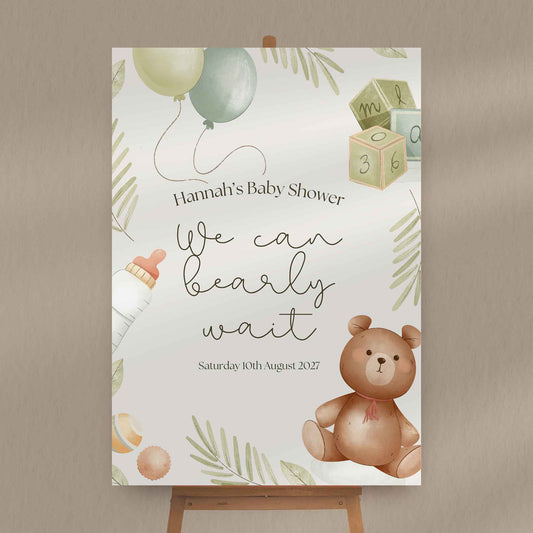 Bearly Wait Baby Shower Sign