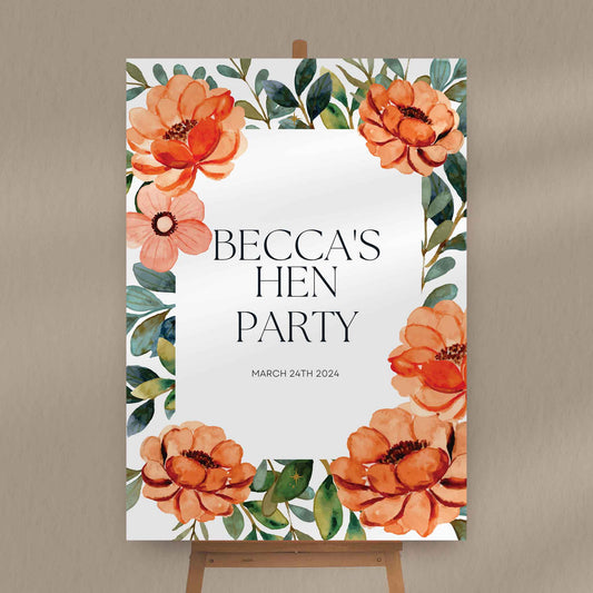 Becca Hen Party Sign