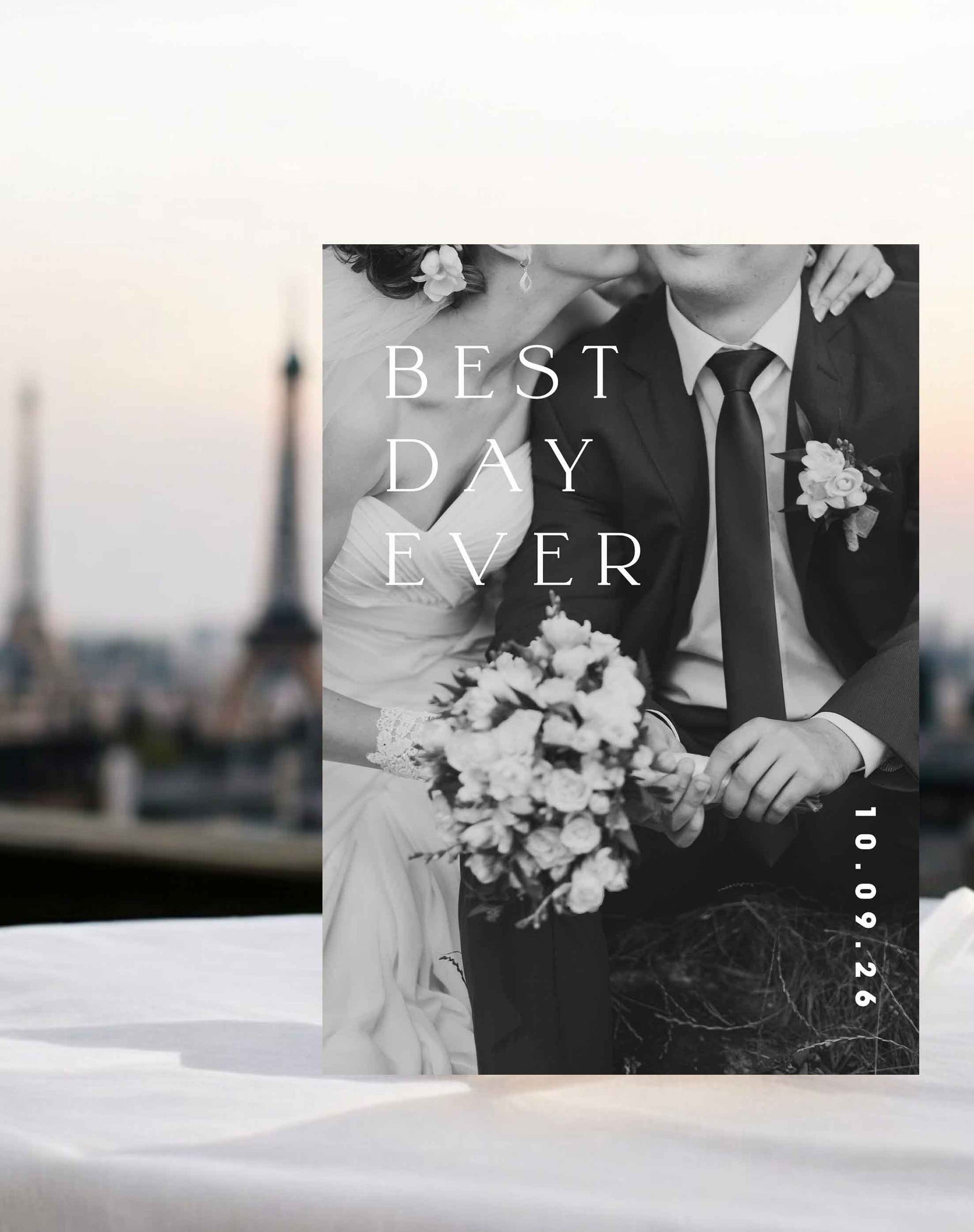 Best Day Ever Reception Invitation - Ivy and Gold Wedding Stationery