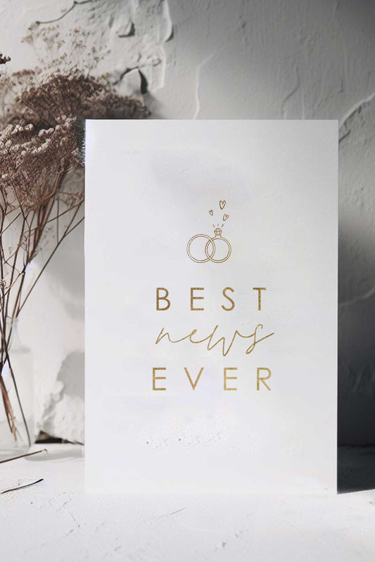 Best News Ever Card - Ivy and Gold Wedding Stationery