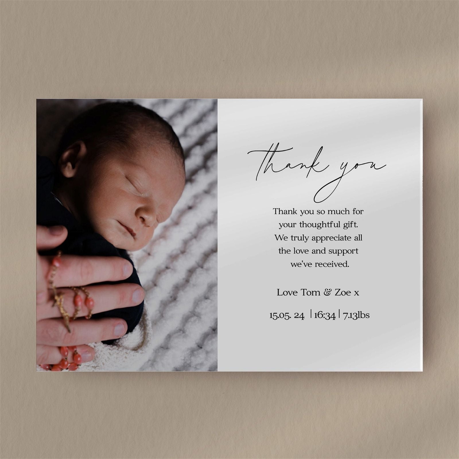 Birth Announcement Sample - Ivy and Gold Wedding Stationery