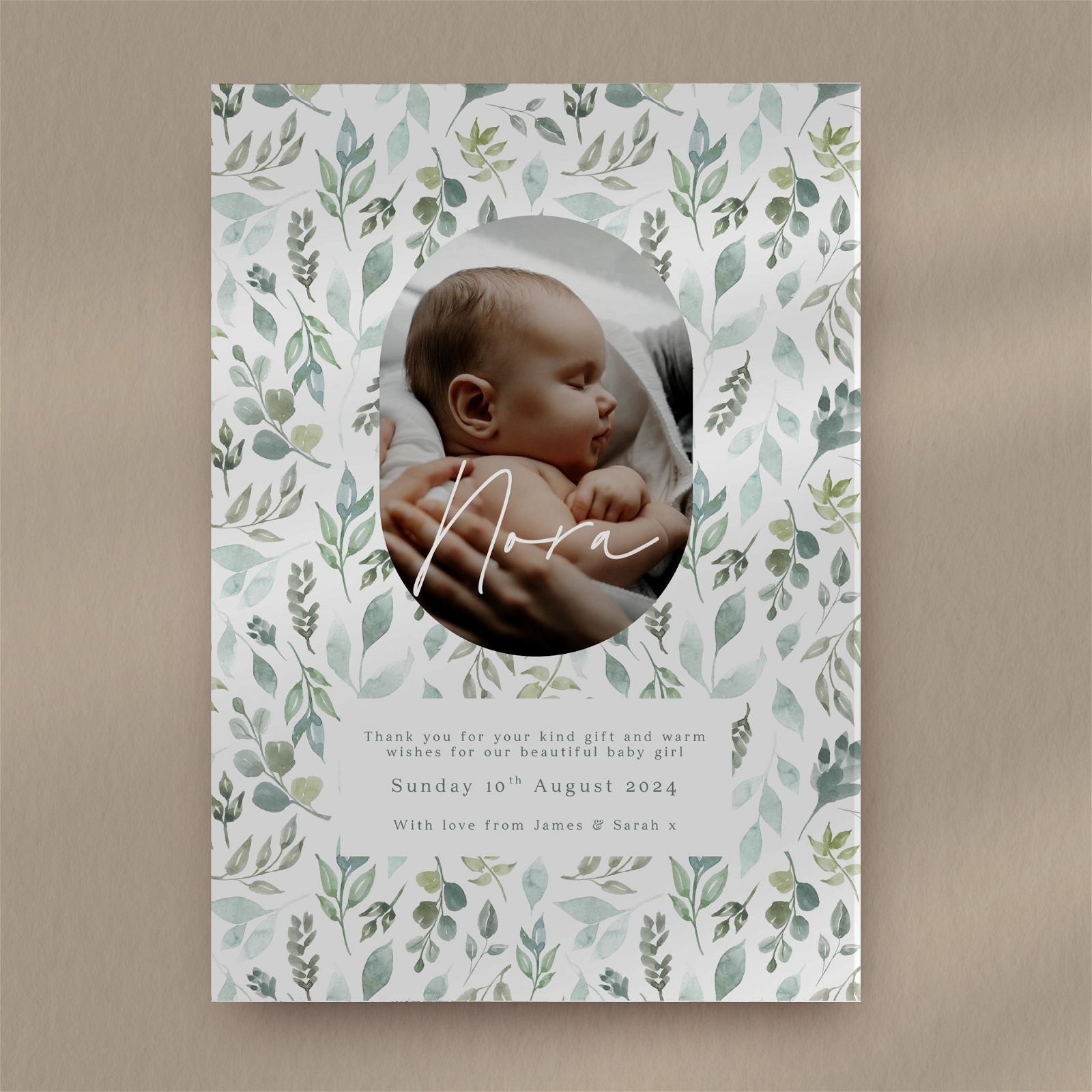 Birth Announcement Sample - Ivy and Gold Wedding Stationery