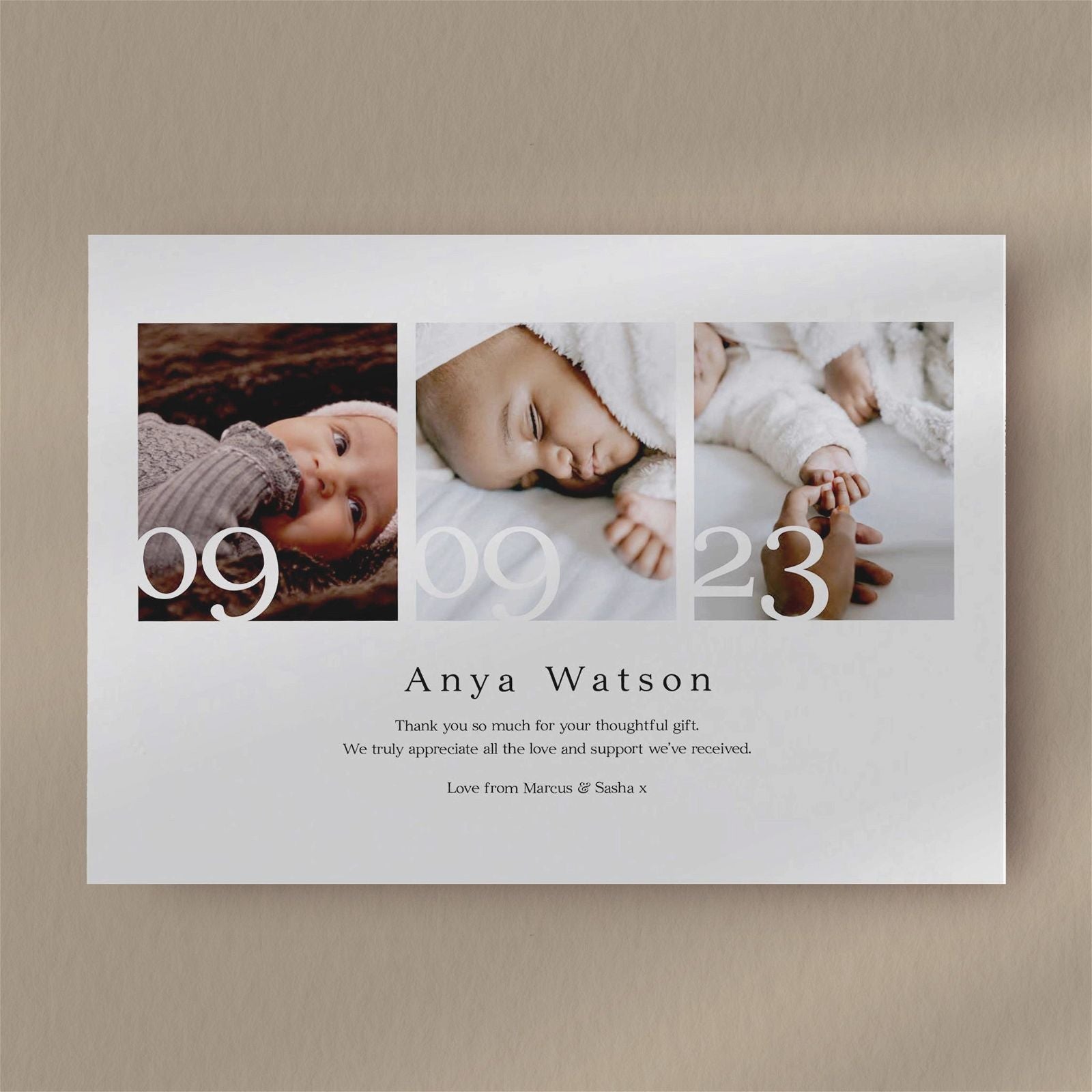 Birth Announcement Sample - Ivy and Gold Wedding Stationery