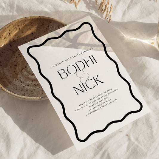 Bodhi Wavy Wedding Invitation