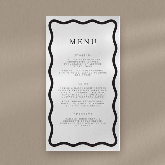 Bodhi Menu - Ivy and Gold Wedding Stationery