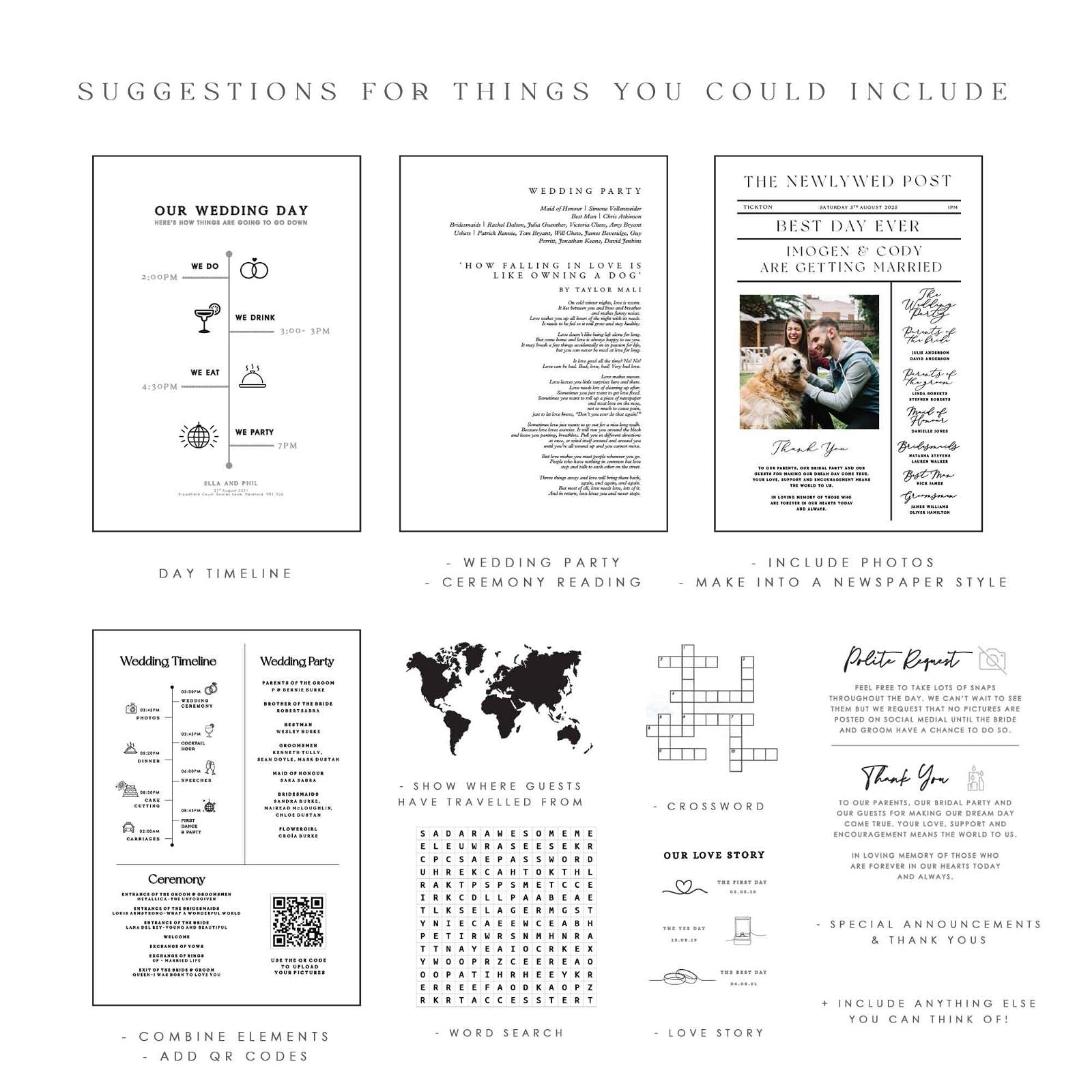 Bodhi Order Of Service - Ivy and Gold Wedding Stationery
