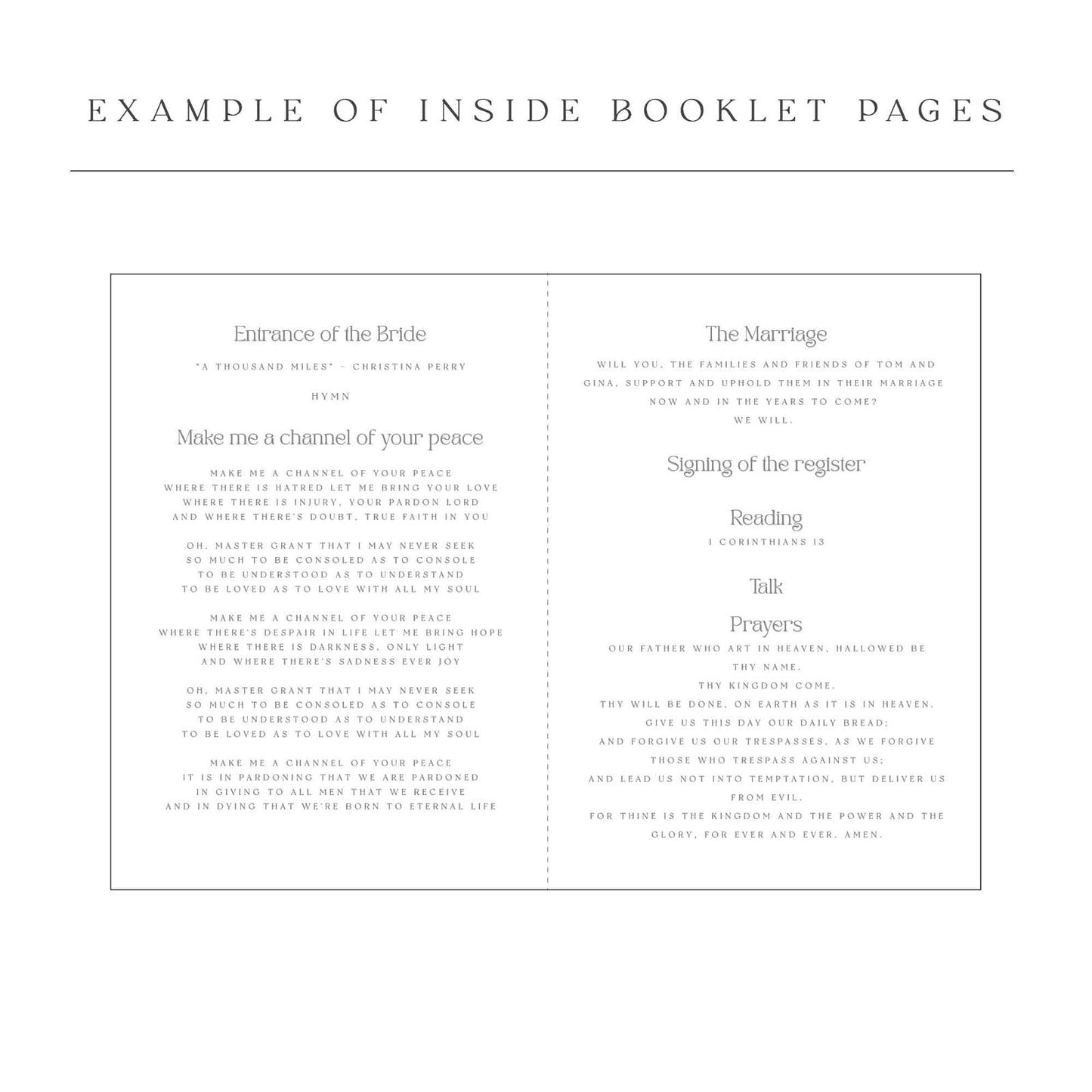 Bodhi Order Of Service - Ivy and Gold Wedding Stationery