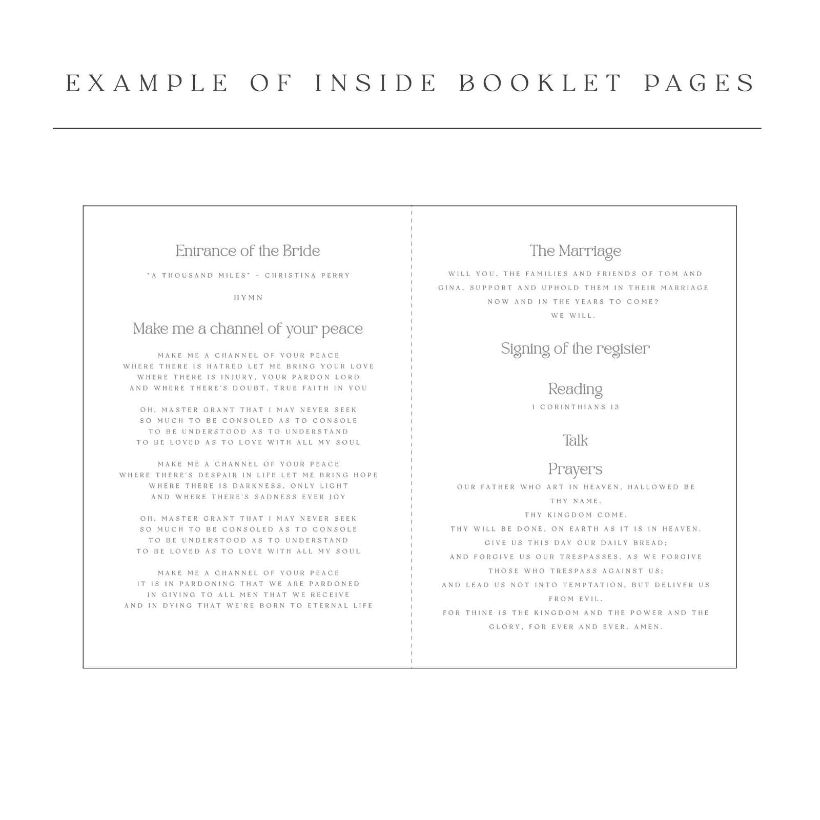 Bodhi Order Of Service - Ivy and Gold Wedding Stationery