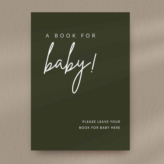 Book For Baby Baby Shower Sign