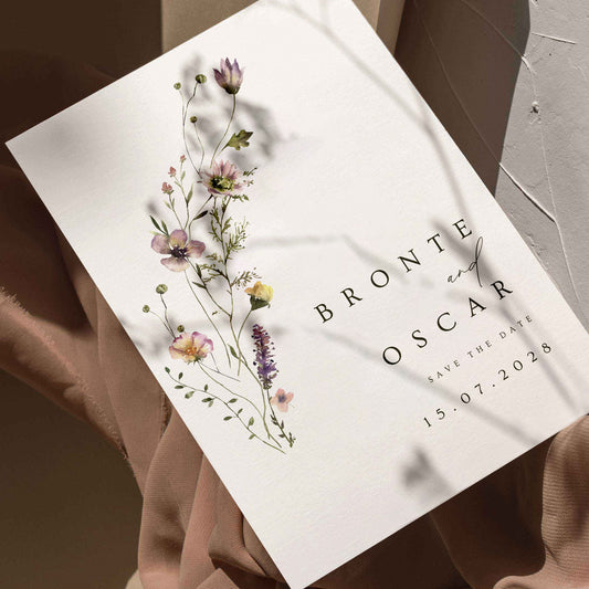 Bronte Meadow Flower Wedding Save The Date