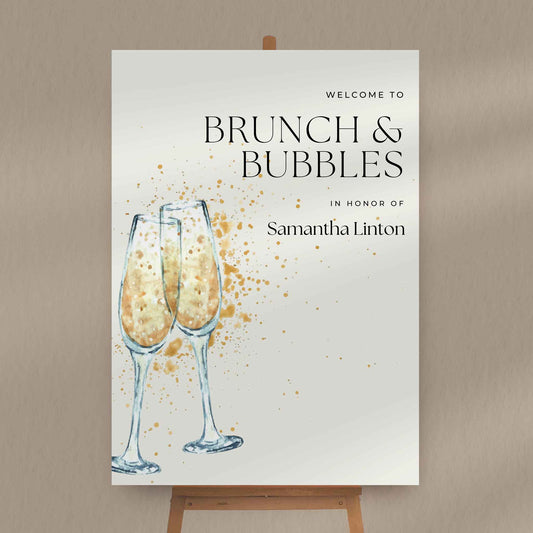 Brunch & Bubbles Party Sign