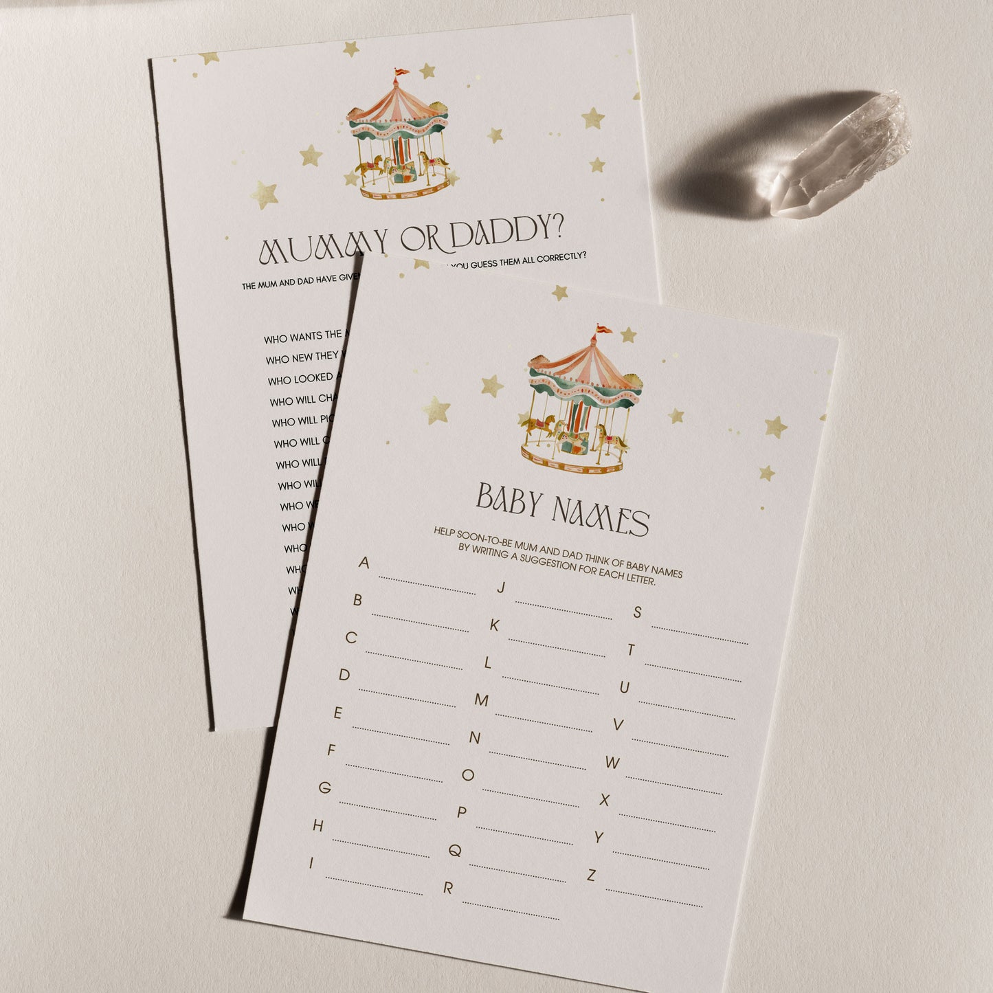 Carousel Baby Shower Invitation & Digital Template Bundle