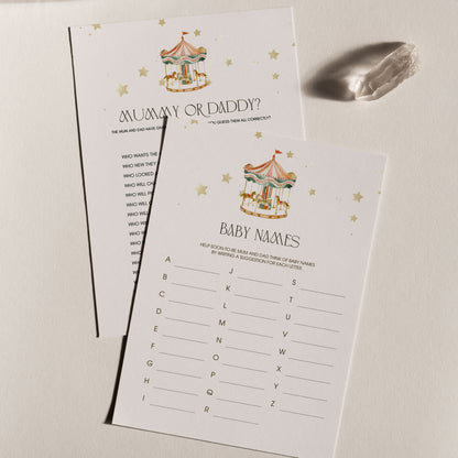 Carousel Baby Shower Invitation & Digital Template Bundle