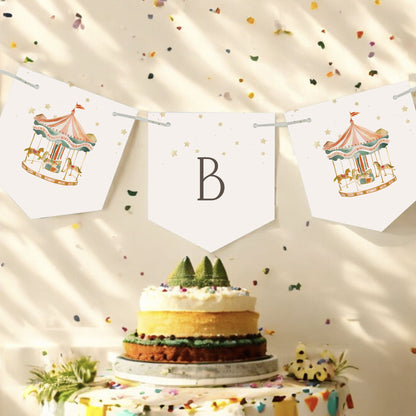 Carousel Baby Shower Invitation & Digital Template Bundle