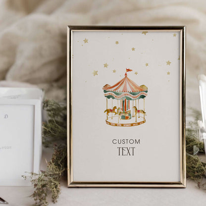 Carousel Baby Shower Invitation & Digital Template Bundle