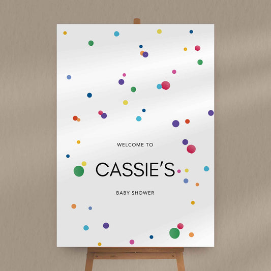 Cassie's Confetti Baby Shower Sign