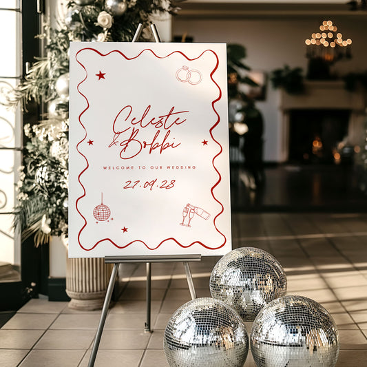 Celeste Whimsical Wedding Welcome Sign