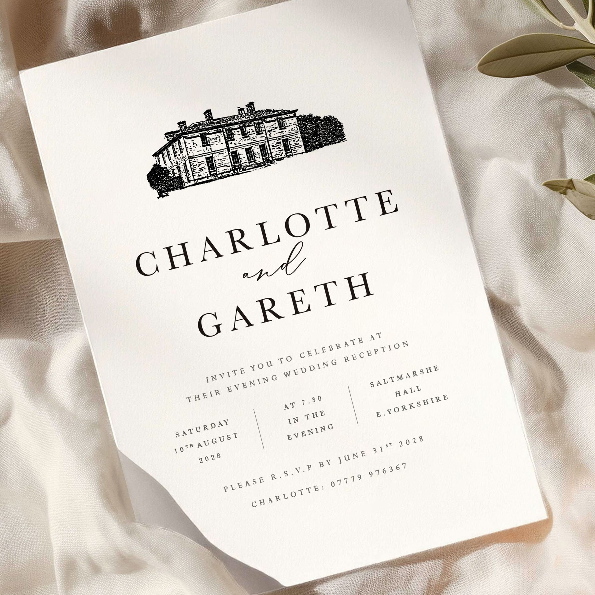 Charlotte-Venue-Illustration-Wedding Reception Card