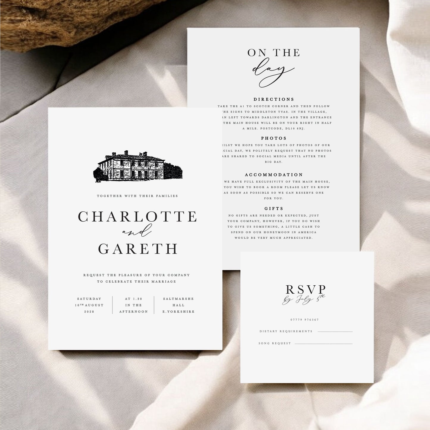 Charlotte-Venue-Illustration-Wedding Invitation Set
