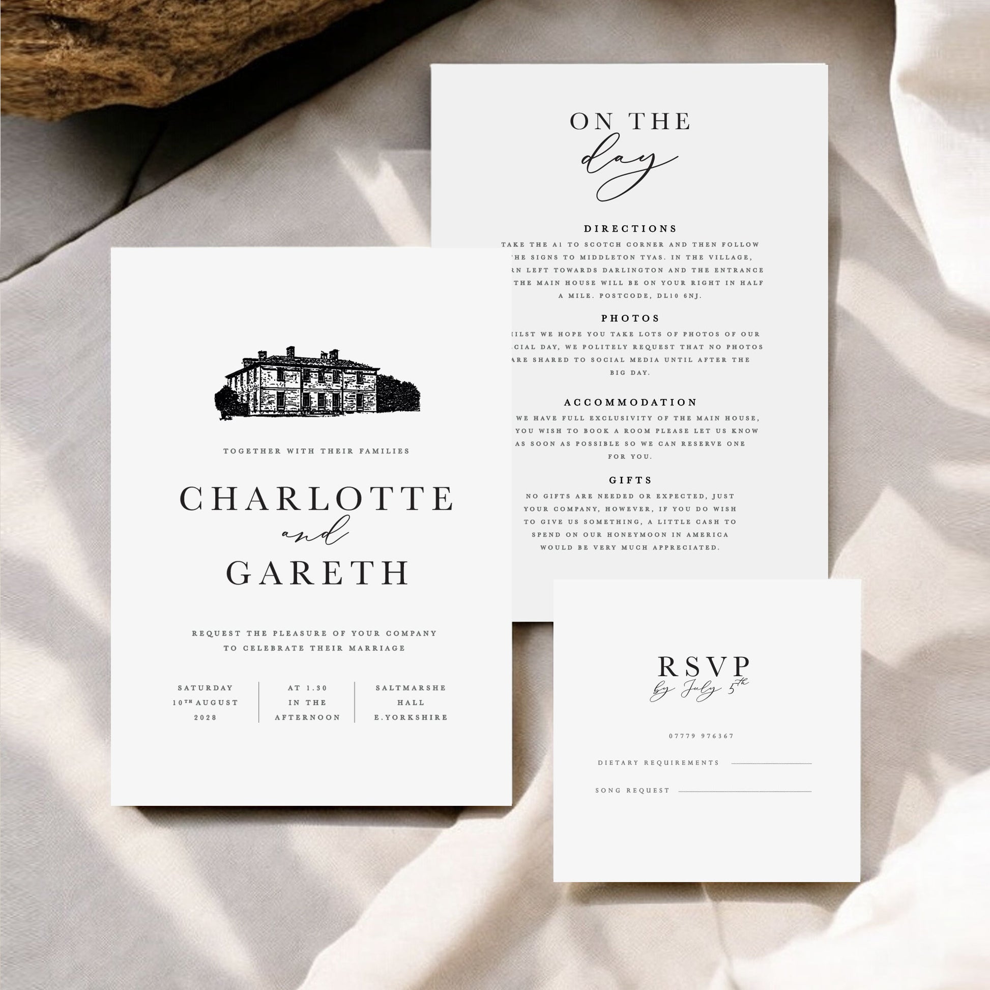 Charlotte-Venue-Illustration-Wedding Invitation Set
