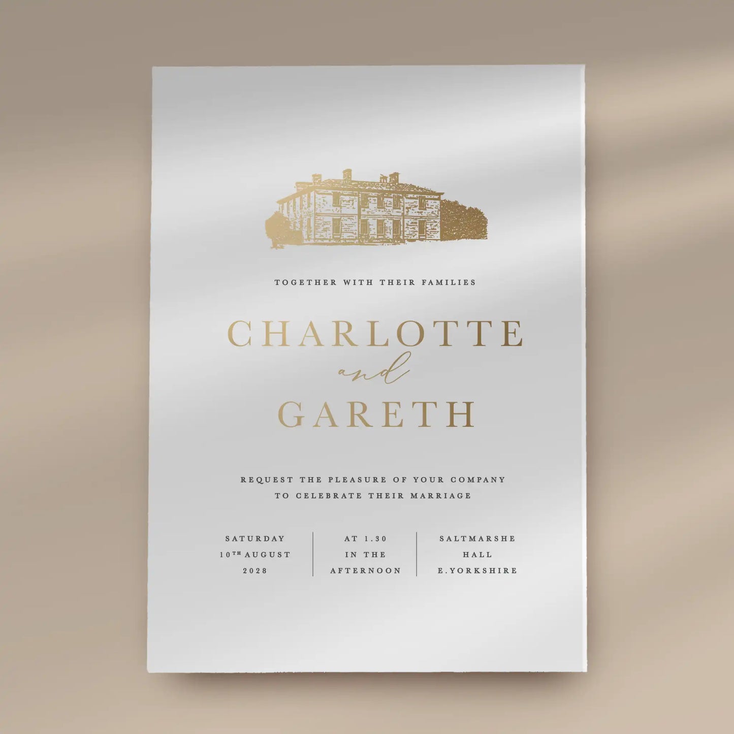 Day Invitation Sample  Ivy and Gold Wedding Stationery Charlotte  