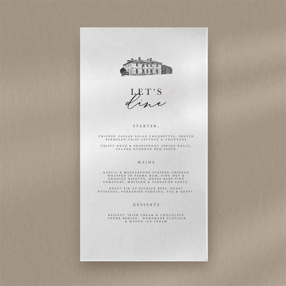 Charlotte Menu - Ivy and Gold Wedding Stationery
