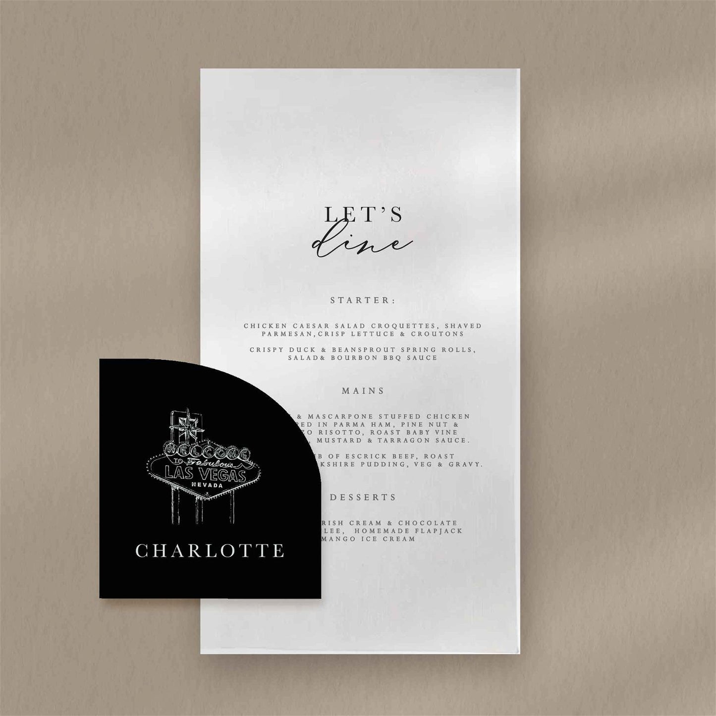 Charlotte Menu - Ivy and Gold Wedding Stationery