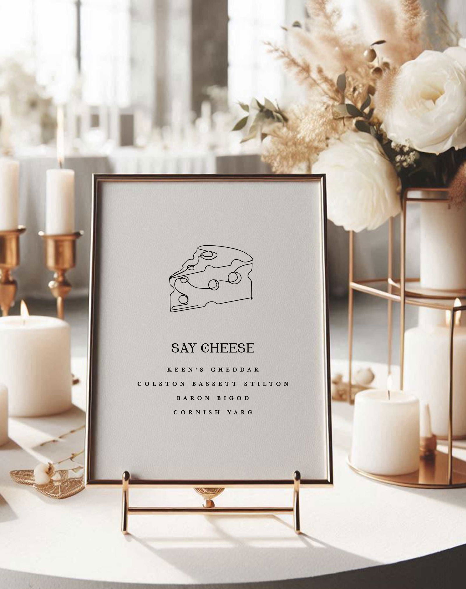 Cheese Board Sign - Ivy and Gold Wedding Stationery