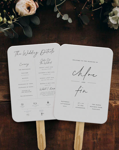 Chloe | Modern Order Of Service - Ivy and Gold Wedding Stationery
