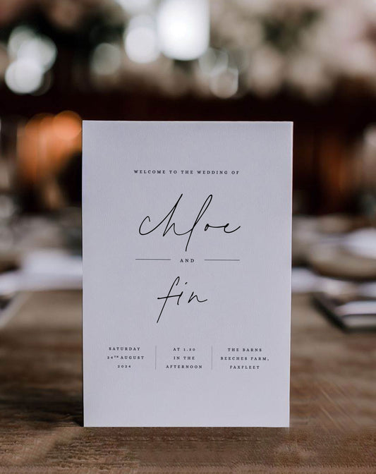 Chloe | Modern Order Of Service - Ivy and Gold Wedding Stationery