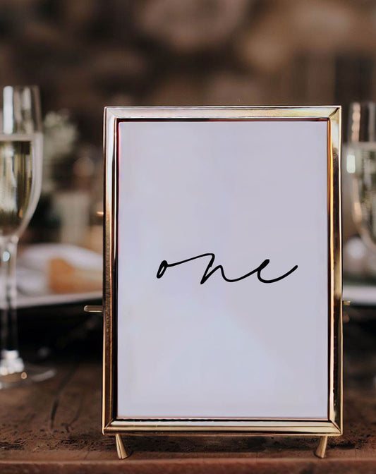 Chloe | Modern Table Number - Ivy and Gold Wedding Stationery