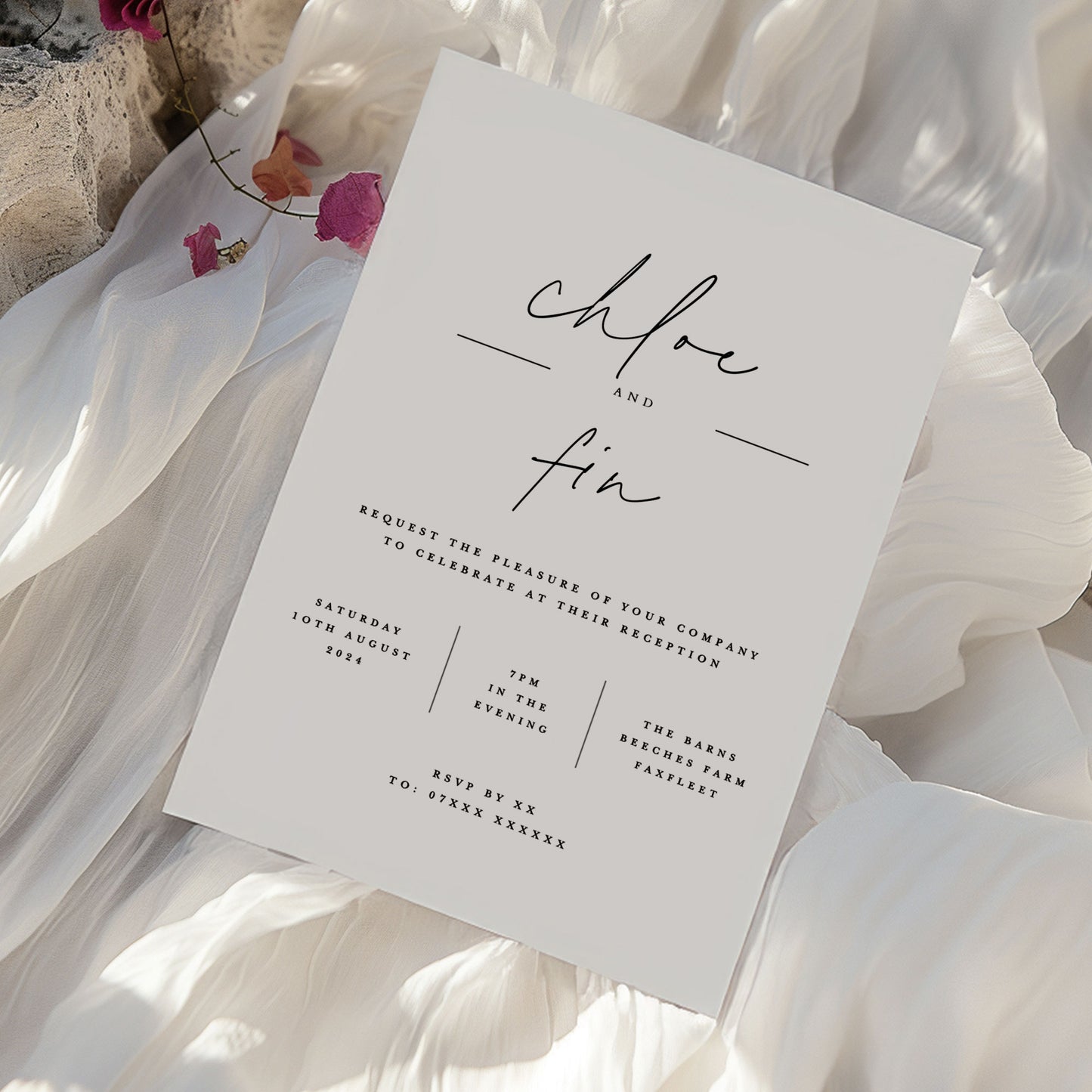 Chloe Modern Calligraphy After Party Invitation - Elegant Script