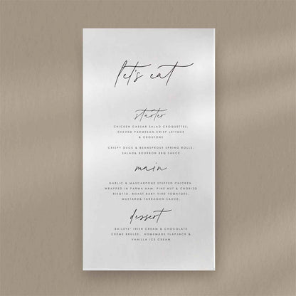 Chloe Menu - Ivy and Gold Wedding Stationery