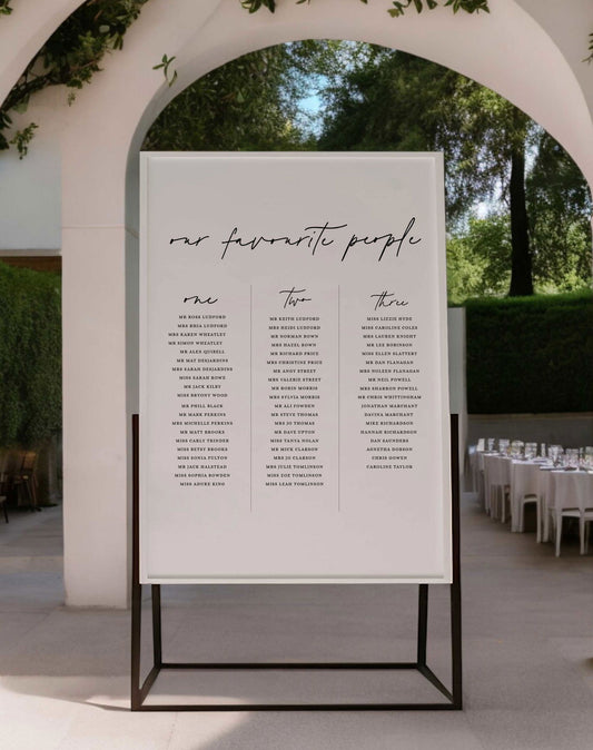 Chloe | Modern Seating Plan - Ivy and Gold Wedding Stationery